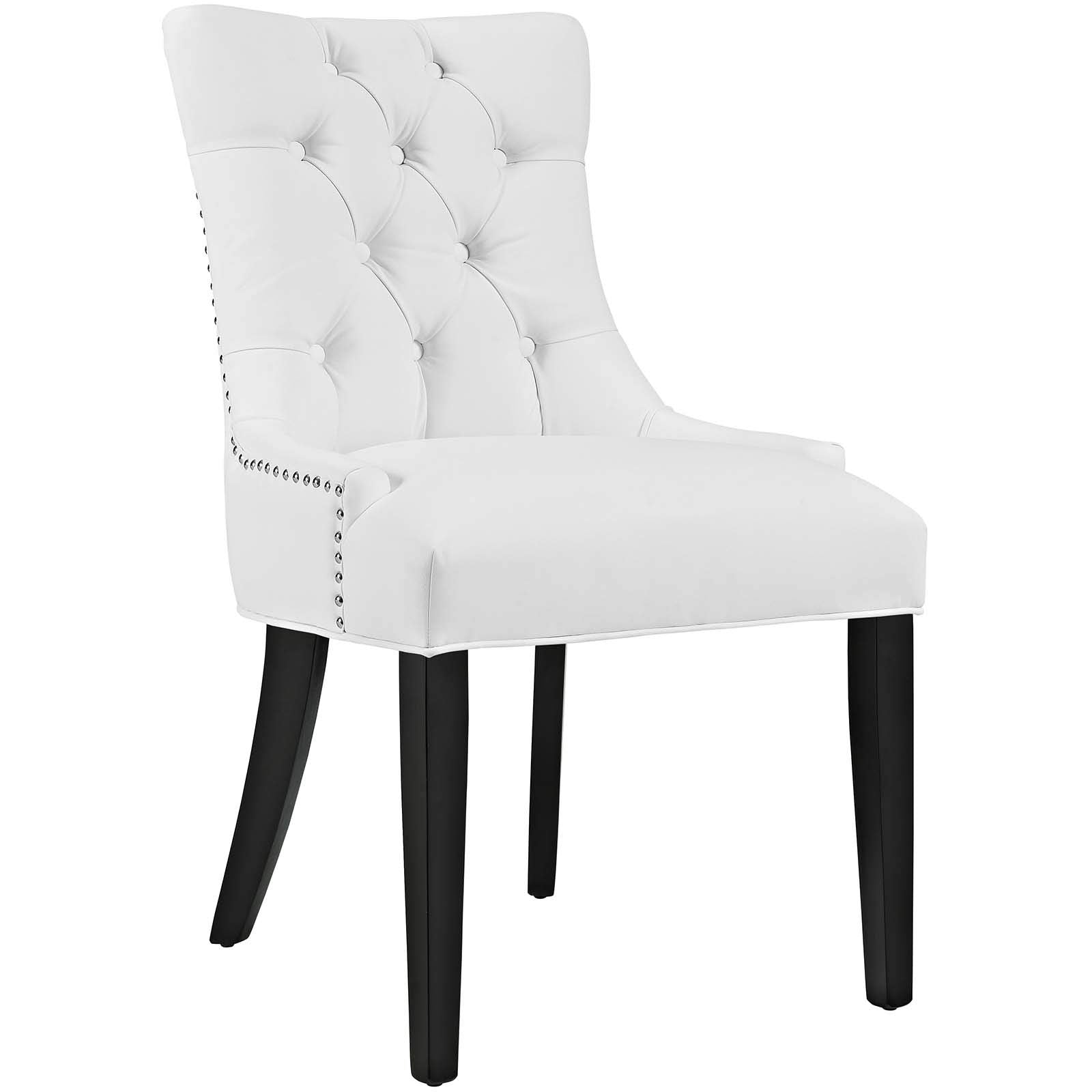 home office desk chairs | CasaFoyer Regent Dining Side Chair Set of 2 | Nostalgic Era Design | Tufted Buttons | Nailhead Trim | Vinyl Upholstery | Non-Marking Foot Caps | Tapered Wood Legs | casafoyer.myshopify.com