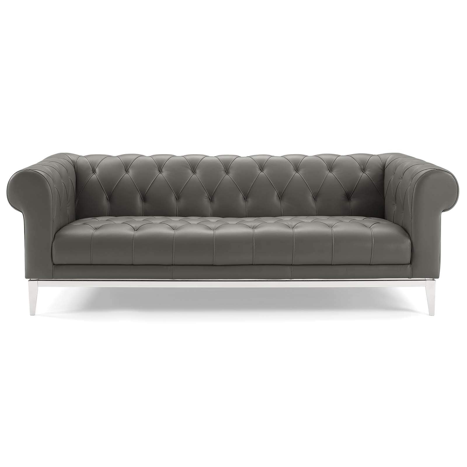 sofas | CasaFoyer Idyll Leather Chesterfield Sofa | Ultimate Luxury | Soft Leather Upholstery | Rolled Arms | Tufted Button Accents | 84 | Sturdy Stainless Steel Frame | 900 lbs Weight Capacity | casafoyer.myshopify.com