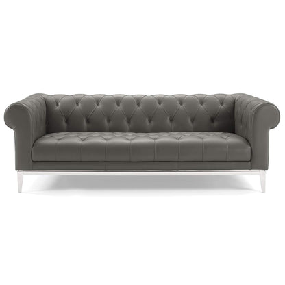 sofas | CasaFoyer Idyll Leather Chesterfield Sofa | Ultimate Luxury | Soft Leather Upholstery | Rolled Arms | Tufted Button Accents | 84 | Sturdy Stainless Steel Frame | 900 lbs Weight Capacity | casafoyer.myshopify.com