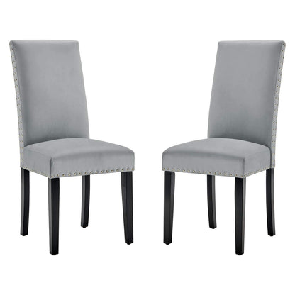 home office desk chairs | CasaFoyer Parcel Upholstered Performance Velvet Dining Side Chairs | Vintage Modern Design | Stain-Resistant | Nailhead Trim | Dense Foam Padding | Solid Rubberwood Legs | 285 lbs Weight Capacity | Easy Assembly | casafoyer.myshopify.com