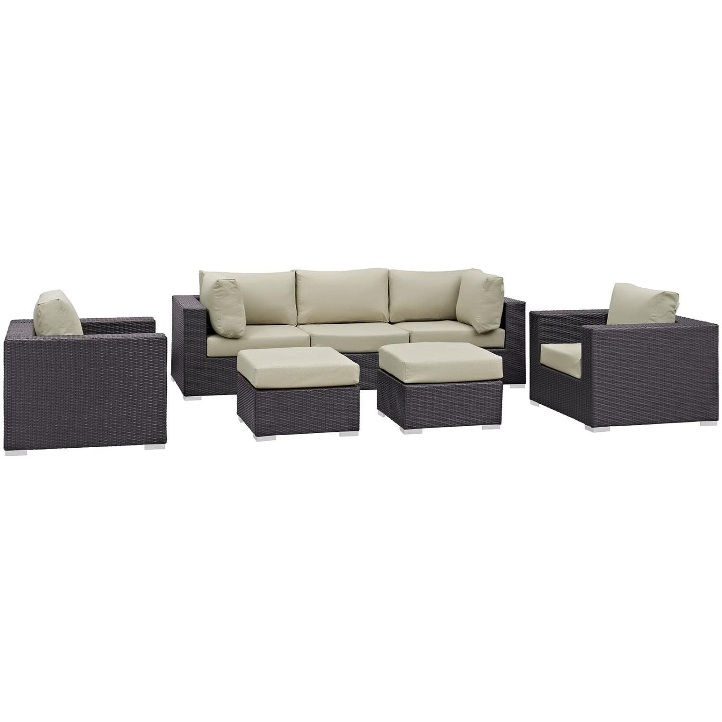 kitchen and dining room sets | CasaFoyer Convene Outdoor Sectional Set | Durable Rattan Weave | Weather-Resistant Cushions | Versatile & Stylish | 7 Piece Patio Sofa Set | casafoyer.myshopify.com