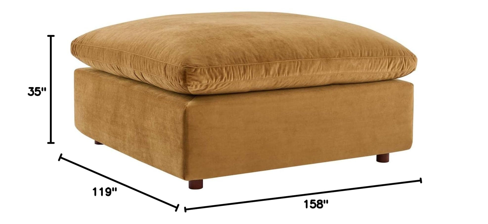 sofas | CasaFoyer Commix | Luxurious Sectional Sofa Set | Stain-Resistant Velvet | Solid Wood Construction | Overstuffed Feather Cushions | 7-Piece | Cognac | casafoyer.myshopify.com