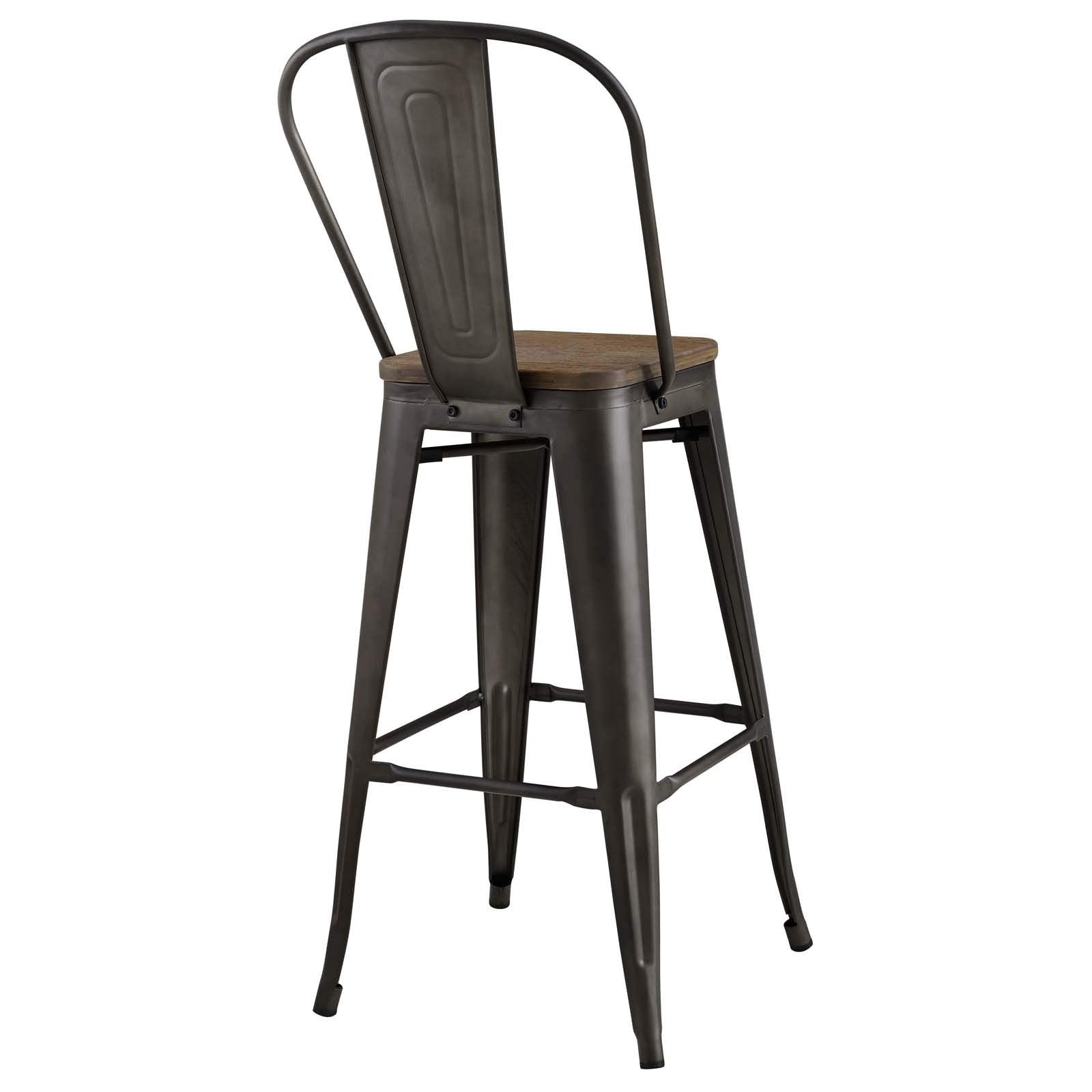 barstools | CasaFoyer Promenade Side Bamboo & Metal Bar Stool | Vintage Steel Finish | Industrial Modern Design | Versatile & Dynamic | Includes 1 Stool | casafoyer.myshopify.com