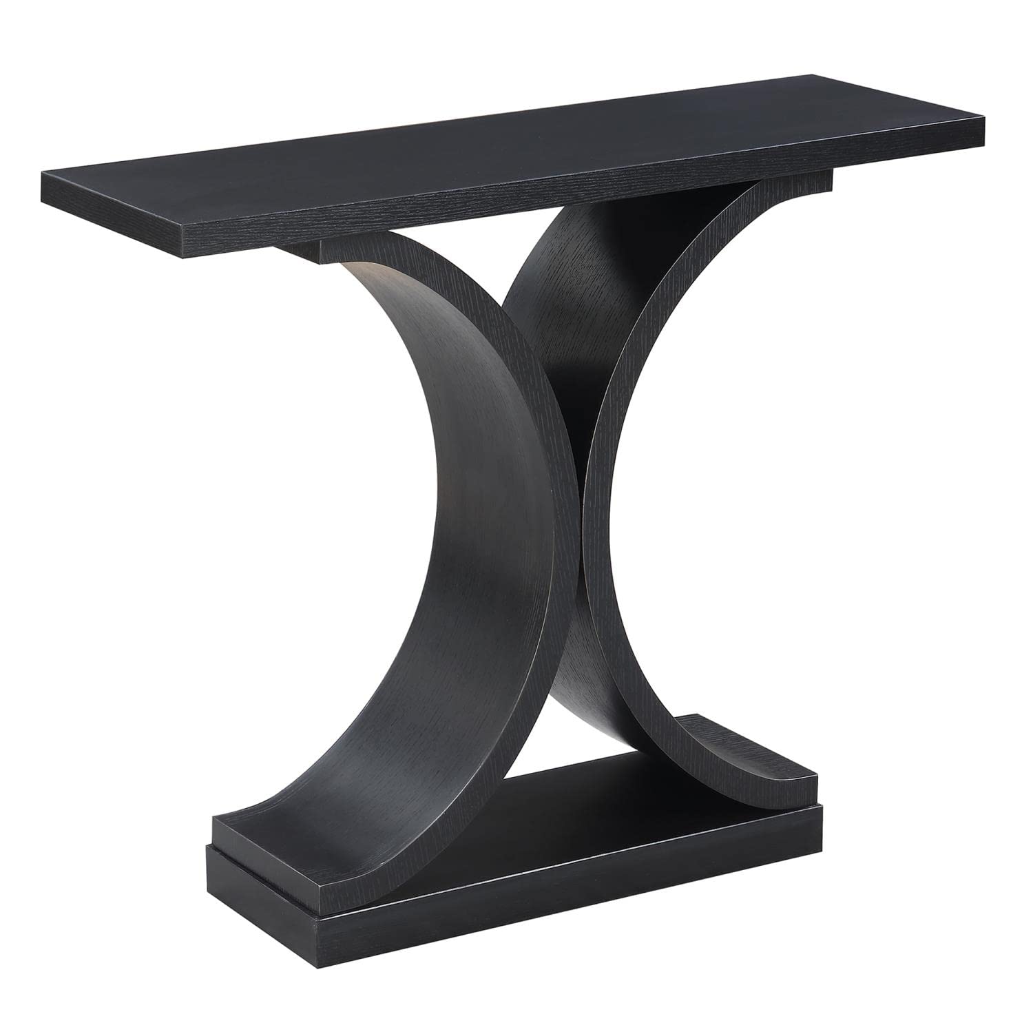 TABLE | Ergode Newport Infinity Console Table | Sleek & Sophisticated Design | Ideal for Showcasing Collectibles & Keys | Curved Base | Wood Grain Finish | casafoyer.myshopify.com