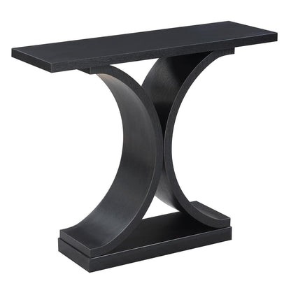 TABLE | Ergode Newport Infinity Console Table | Sleek & Sophisticated Design | Ideal for Showcasing Collectibles & Keys | Curved Base | Wood Grain Finish | casafoyer.myshopify.com