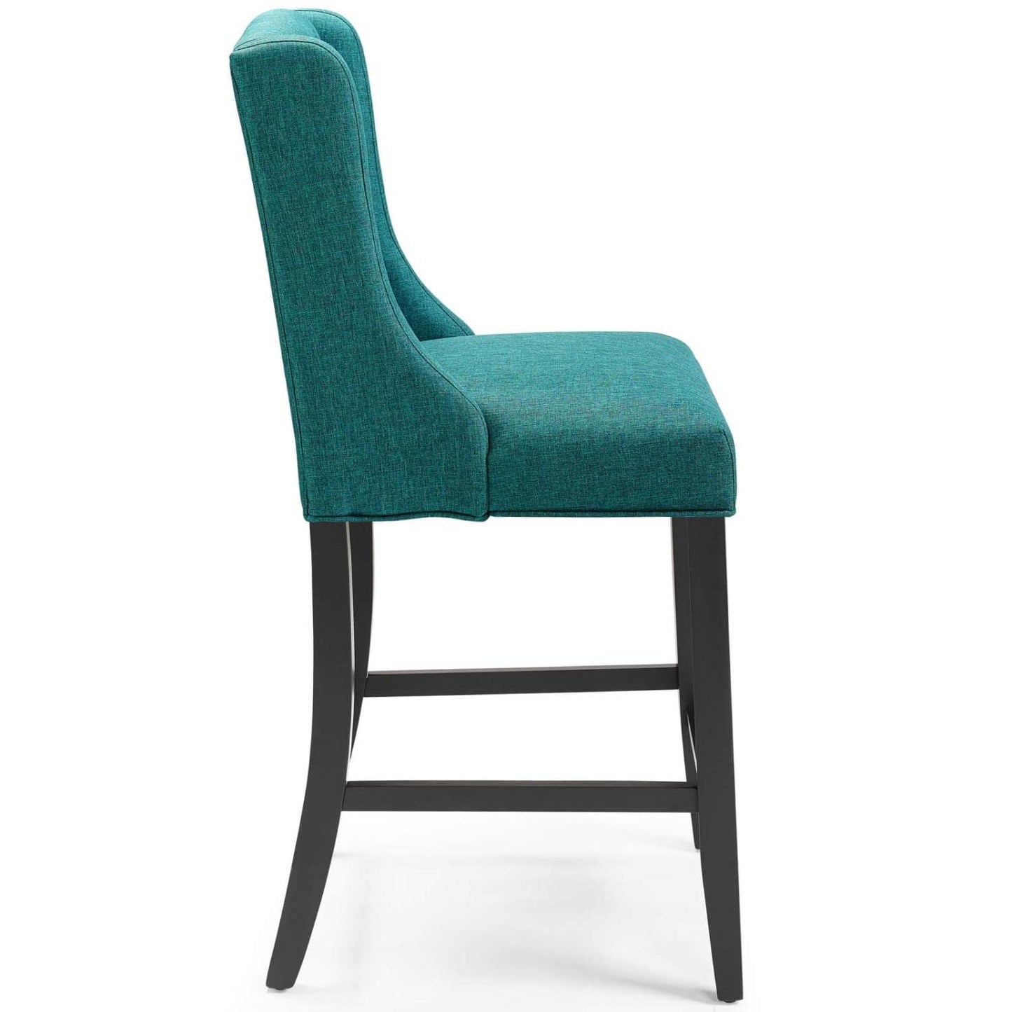 barstools | CasaFoyer Baronet Tufted Button Upholstered Fabric Counter Stool | Set of 2 | Teal | Elegant Design | Dense Foam Padding | Sinuous Spring Support | Solid Wood Legs | 500 lbs Weight Capacity | Non-Marking Foot Caps | casafoyer.myshopify.com