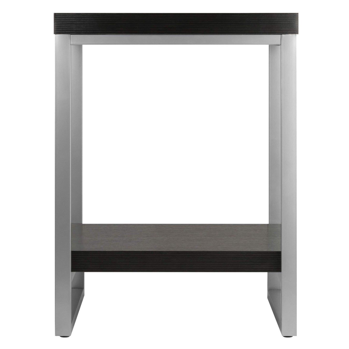 TABLE | Ergode Jared Collection | Contemporary Metal Frame End Table | 18.03W x 18.03D x 24.49H | Pewter Finish | Melamine Top | Assembly Required | casafoyer.myshopify.com