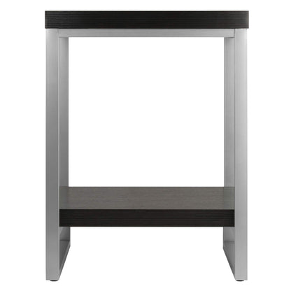 TABLE | Ergode Jared Collection | Contemporary Metal Frame End Table | 18.03W x 18.03D x 24.49H | Pewter Finish | Melamine Top | Assembly Required | casafoyer.myshopify.com