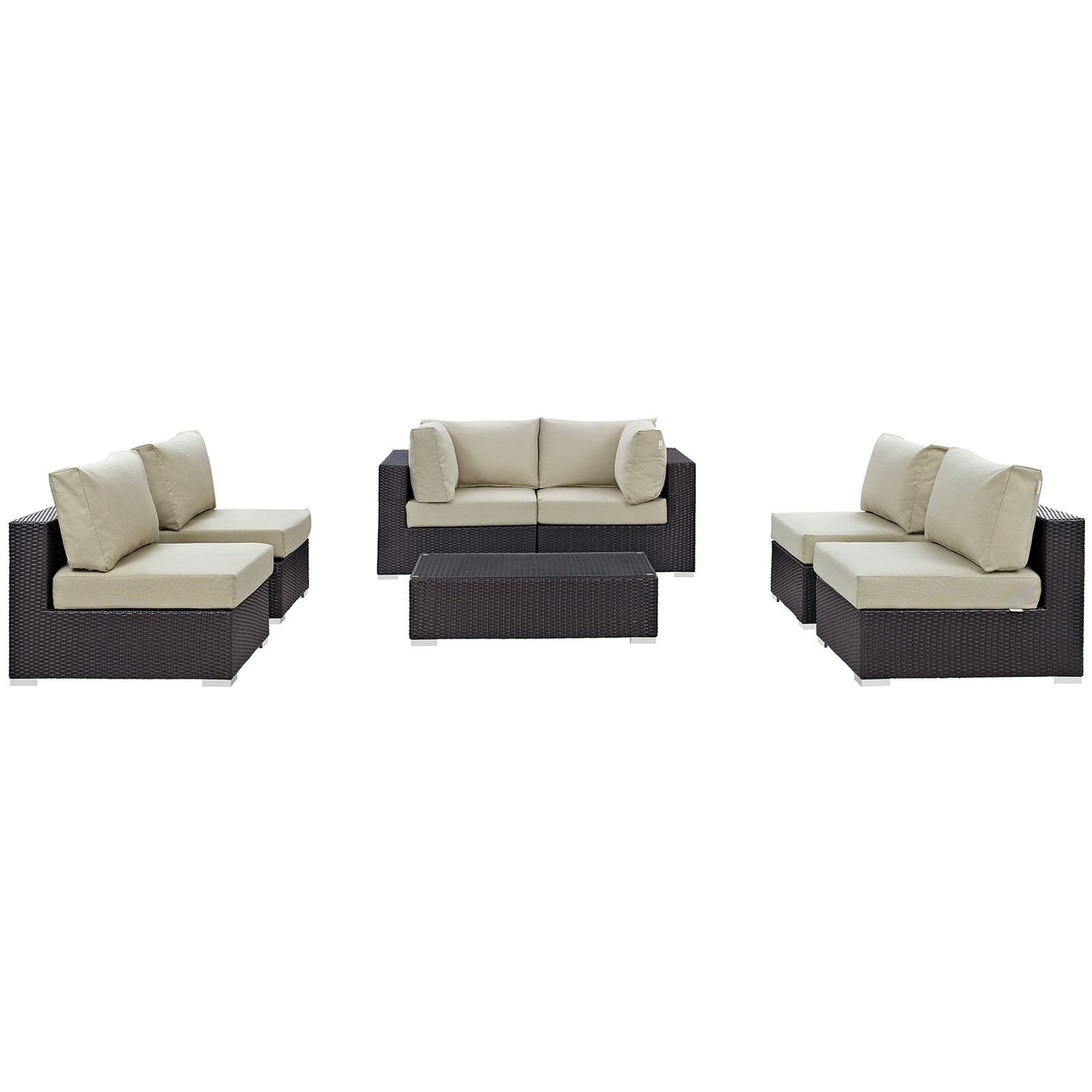 kitchen and dining room sets | CasaFoyer Convene Outdoor Sectional Set | Durable Rattan Weave | Weather-Resistant Cushions | 7 Piece Patio Furniture | casafoyer.myshopify.com