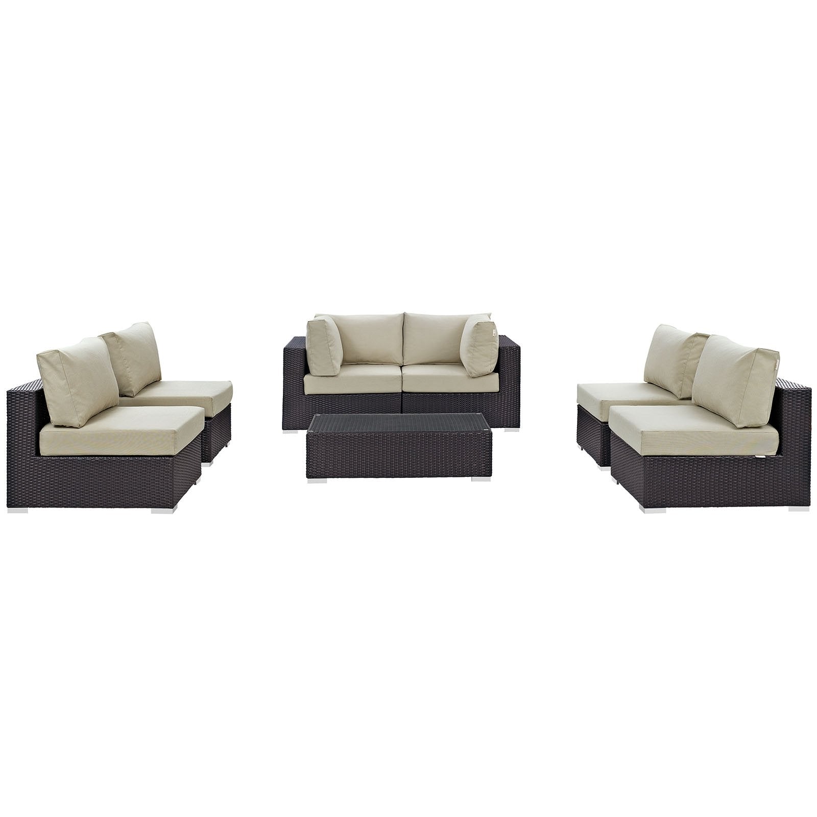 kitchen and dining room sets | CasaFoyer Convene Outdoor Sectional Set | Durable Rattan Weave | Weather-Resistant Cushions | 7 Piece Patio Furniture | casafoyer.myshopify.com