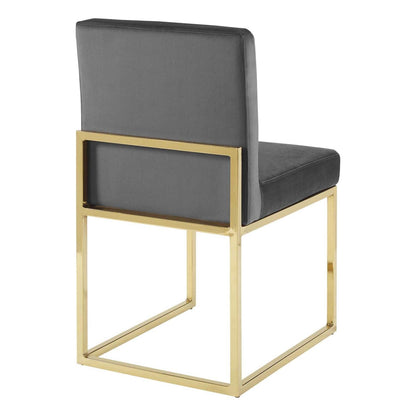 home office desk chairs | CasaFoyer Carriage Channel Tufted Performance Velvet Dining Chair | Gold Stainless Steel Sled Base | Set of 2 | Stain-Resistant | 331 lbs Weight Capacity | casafoyer.myshopify.com