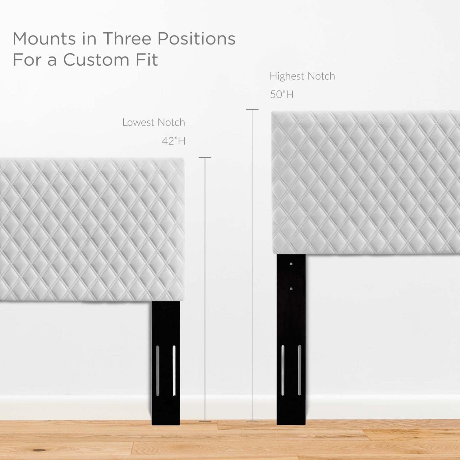 headboards | CasaFoyer Angela Tufted Diamond Lattice Performance Velvet Full/Queen Headboard | Adjustable Height | White | casafoyer.myshopify.com