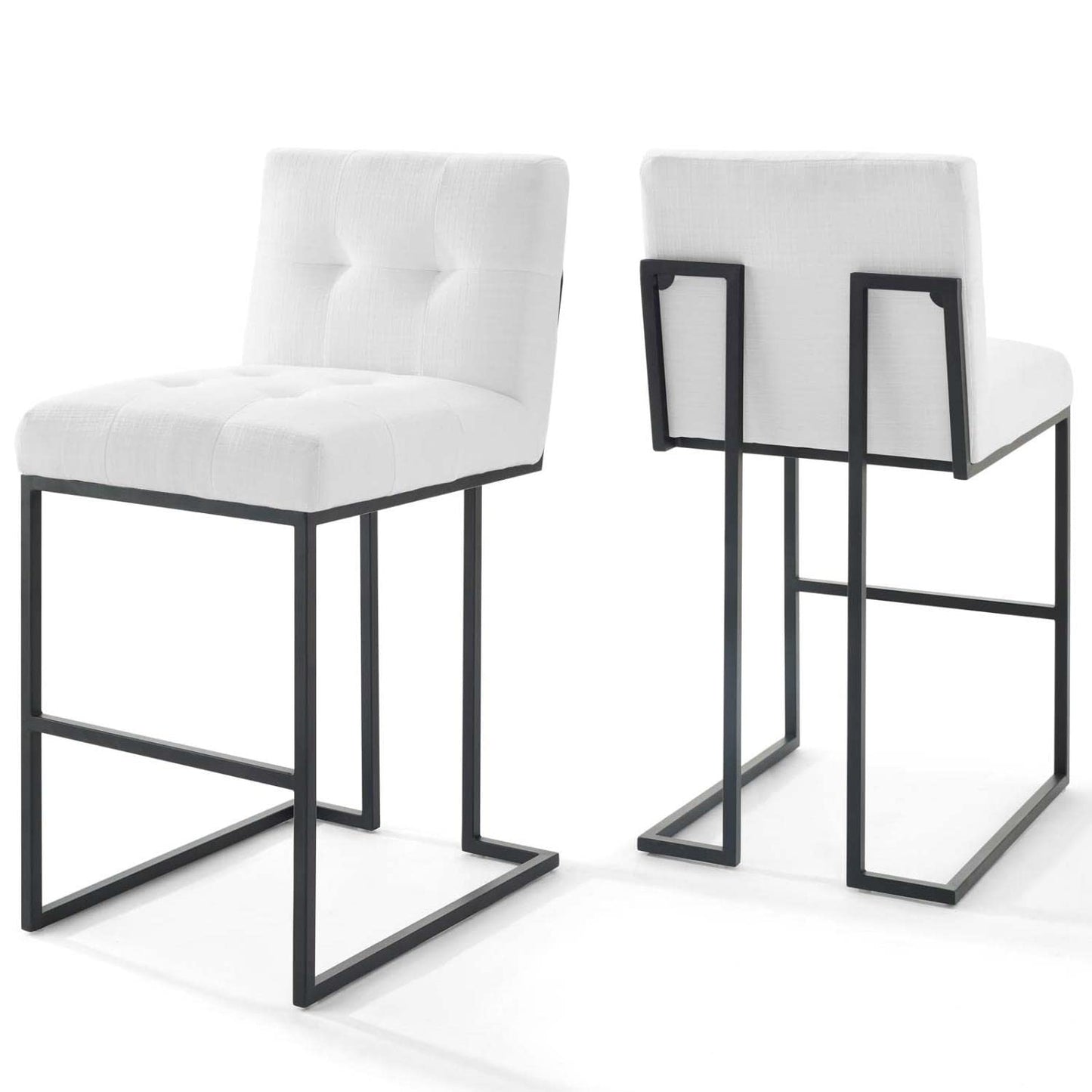 barstools | CasaFoyer Privy Bar Stool Set of 2 | Elegant Modern Design | Fabric Upholstery | Matte Black Stainless Steel Base | 331 lbs Weight Capacity | casafoyer.myshopify.com