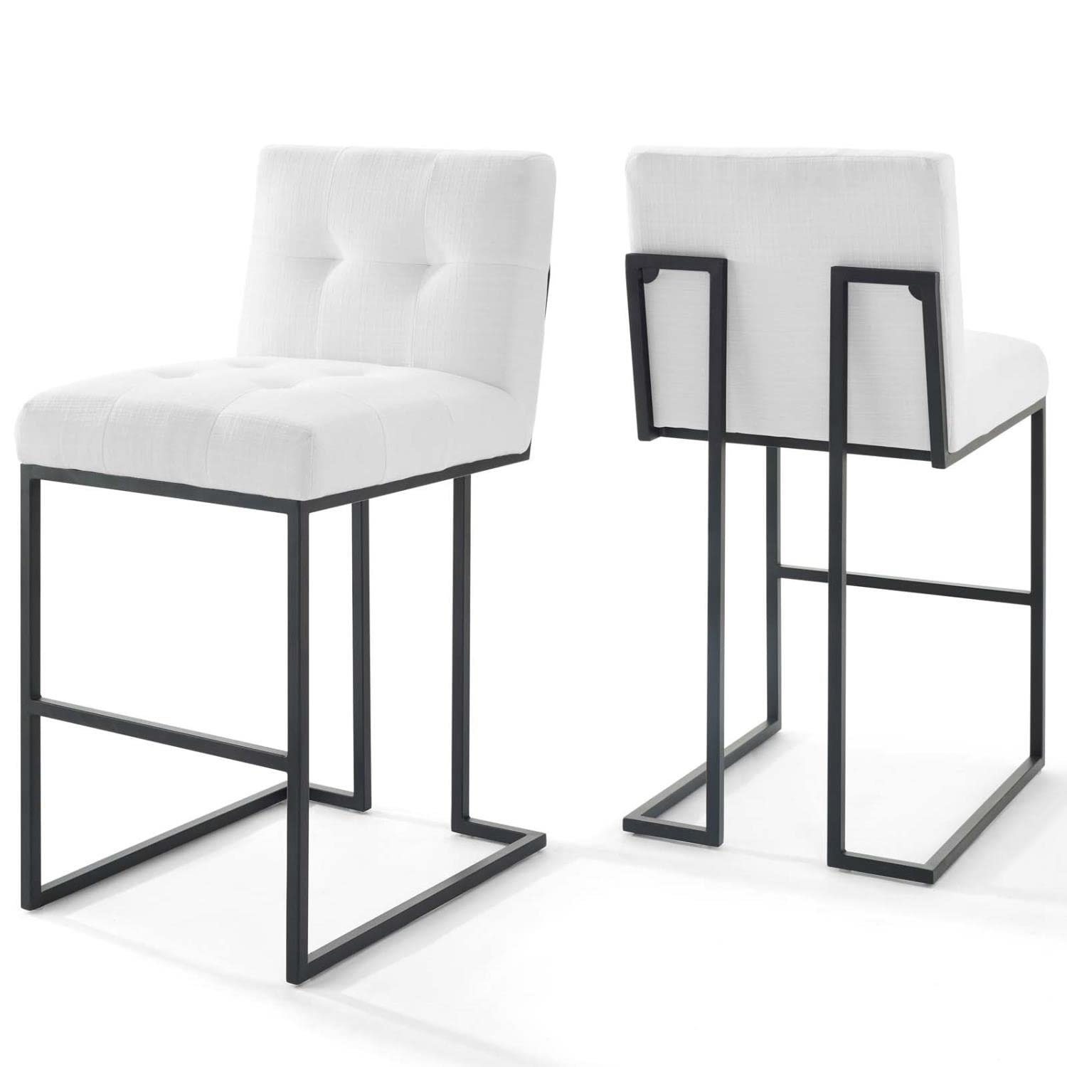 barstools | CasaFoyer Privy Bar Stool Set of 2 | Elegant Modern Design | Fabric Upholstery | Matte Black Stainless Steel Base | 331 lbs Weight Capacity | casafoyer.myshopify.com