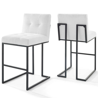 barstools | CasaFoyer Privy Bar Stool Set of 2 | Elegant Modern Design | Fabric Upholstery | Matte Black Stainless Steel Base | 331 lbs Weight Capacity | casafoyer.myshopify.com