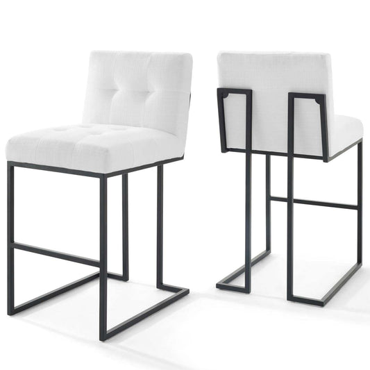 barstools | CasaFoyer Privy Bar Stool Set of 2 | Elegant Modern Design | Fabric Upholstery | Matte Black Stainless Steel Base | 331 lbs Weight Capacity | casafoyer.myshopify.com
