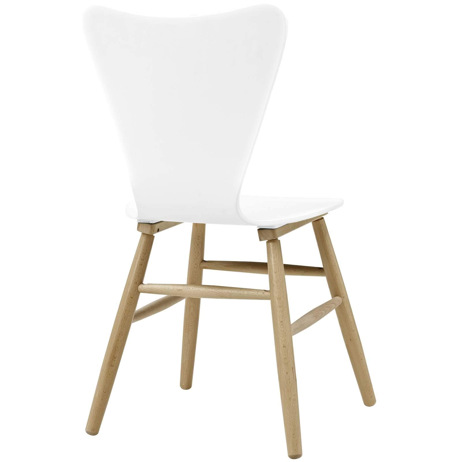 home office desk chairs | CasaFoyer Cascade Dining Chair Set of 4 | Mid-Century Modern Design | Contoured Seat | Beechwood Legs | 331lb Weight Capacity | White | casafoyer.myshopify.com