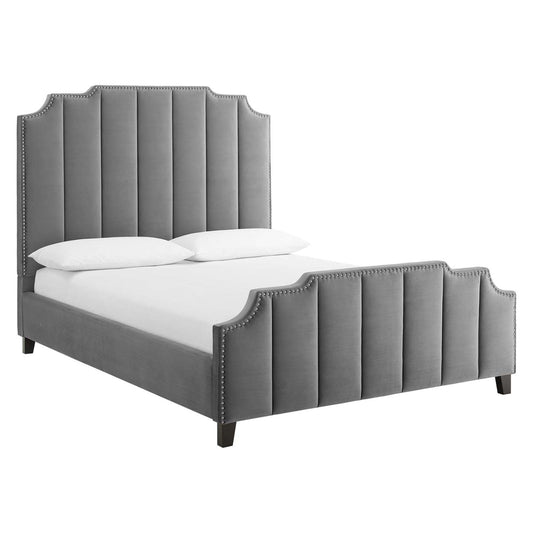 adjustable bed bases | CasaFoyer Lucille Performance Velvet Queen Platform Bed | Opulent Glam Deco Design | Vintage Modern Touches | Stain-Resistant Upholstery | Wood Slat Support System | 800 lbs Weight Capacity | casafoyer.myshopify.com