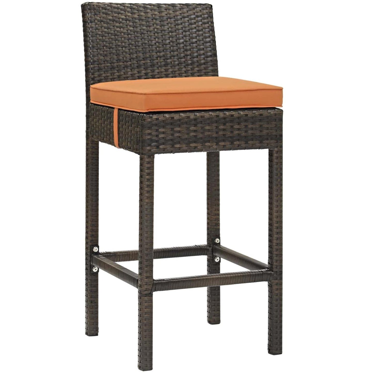 home office desk chairs | CasaFoyer Conduit Outdoor Patio Bar Stool | Stylish Weatherproof Wicker Rattan Design | Comfortable Cushion & Waterproof Cover | Perfect for Outdoor Dining & Entertaining | Brown Orange | casafoyer.myshopify.com