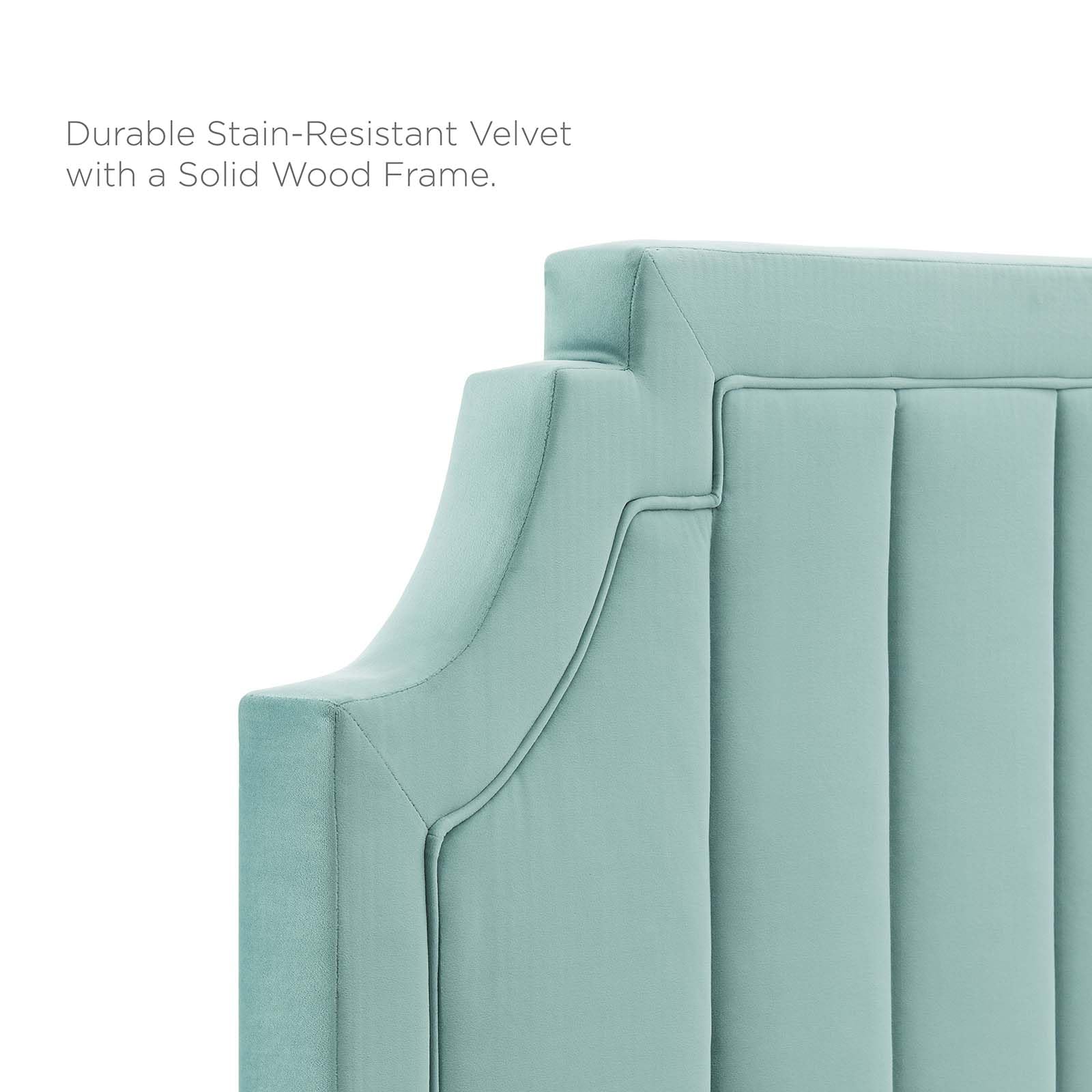 headboards | CasaFoyer Alyona Channel Tufted Performance Velvet King/California King Headboard | Glam Deco Style | Vintage Modern Elegance | Soft Stain-Resistant Velvet | Adjustable Fit | Easy Assembly | casafoyer.myshopify.com