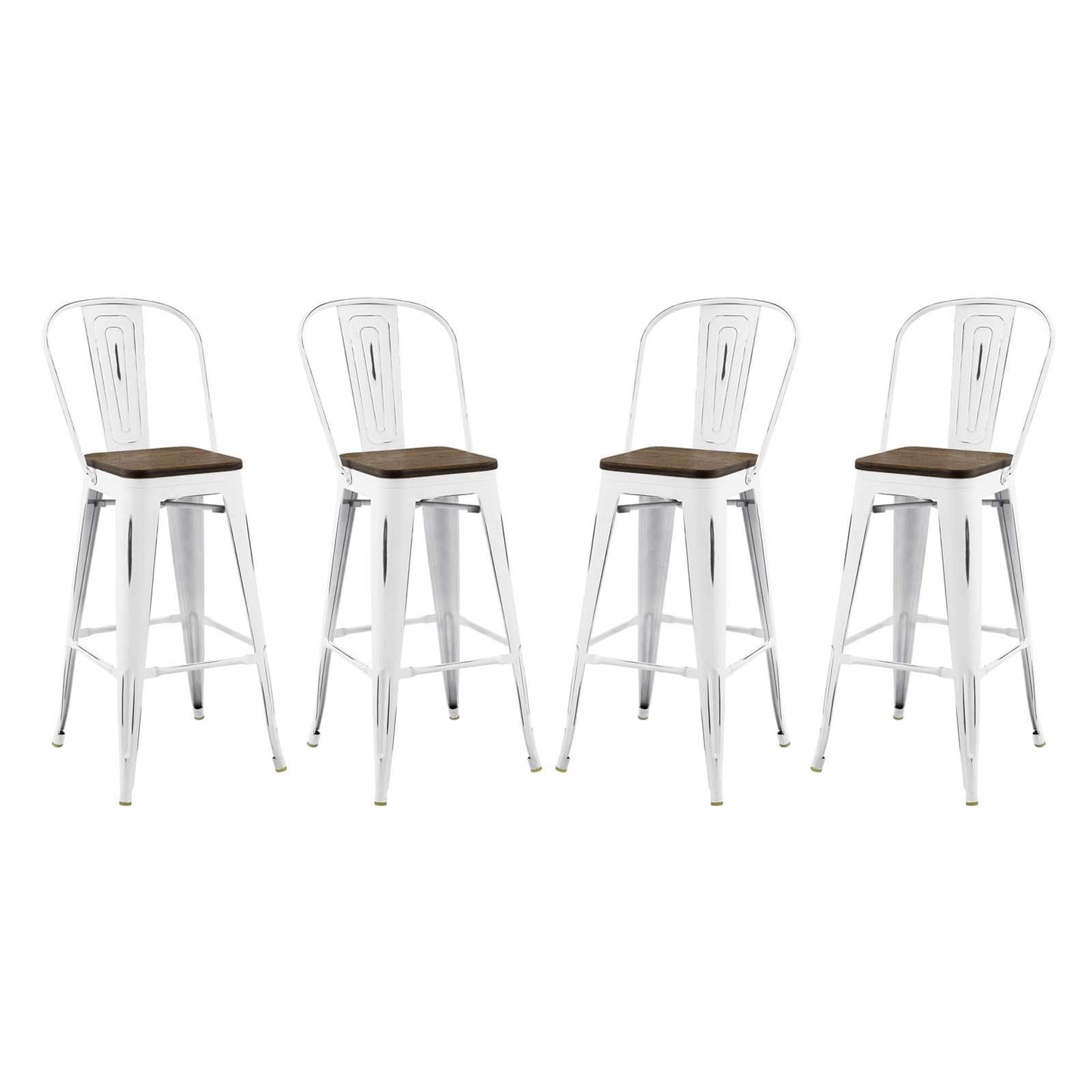 barstools | CasaFoyer Promenade Side Bamboo & Metal Bar Stool | Vintage Steel Finish | Set of 4 | Industrial Modern Design | casafoyer.myshopify.com