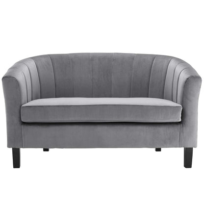 sofas | CasaFoyer Prospect Performance Velvet Loveseat | Stain-Resistant | Channel Tufting | Retro Modern Design | Comfortable & Durable | Set with 1 Loveseat | casafoyer.myshopify.com