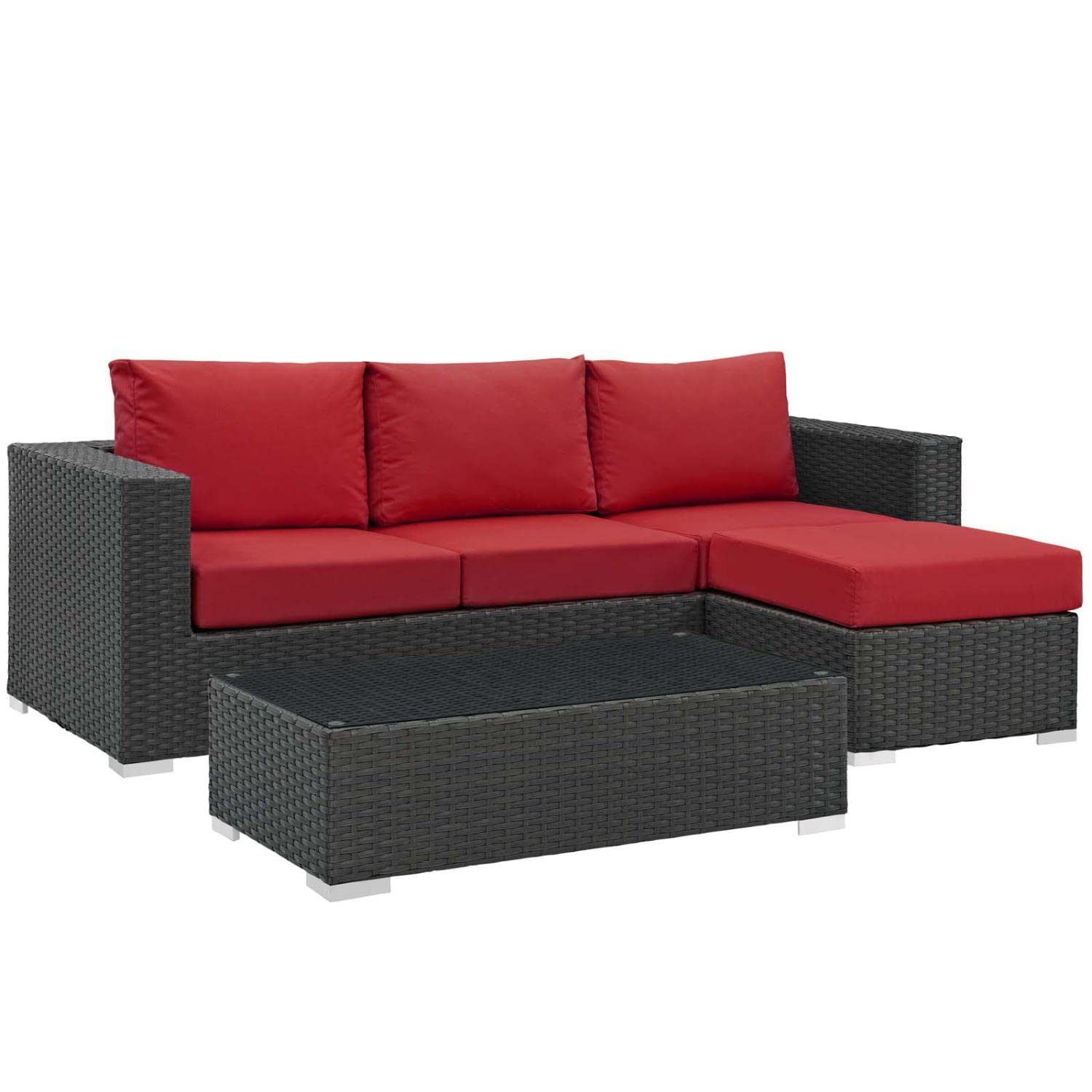 Patio Furniture Sets | Sojourn Outdoor Patio Furniture Collection | Sunbrella Cushions | Synthetic Rattan | UV Protection | Aluminum Frame | Coffee Table, Ottoman, Sofa | casafoyer.myshopify.com