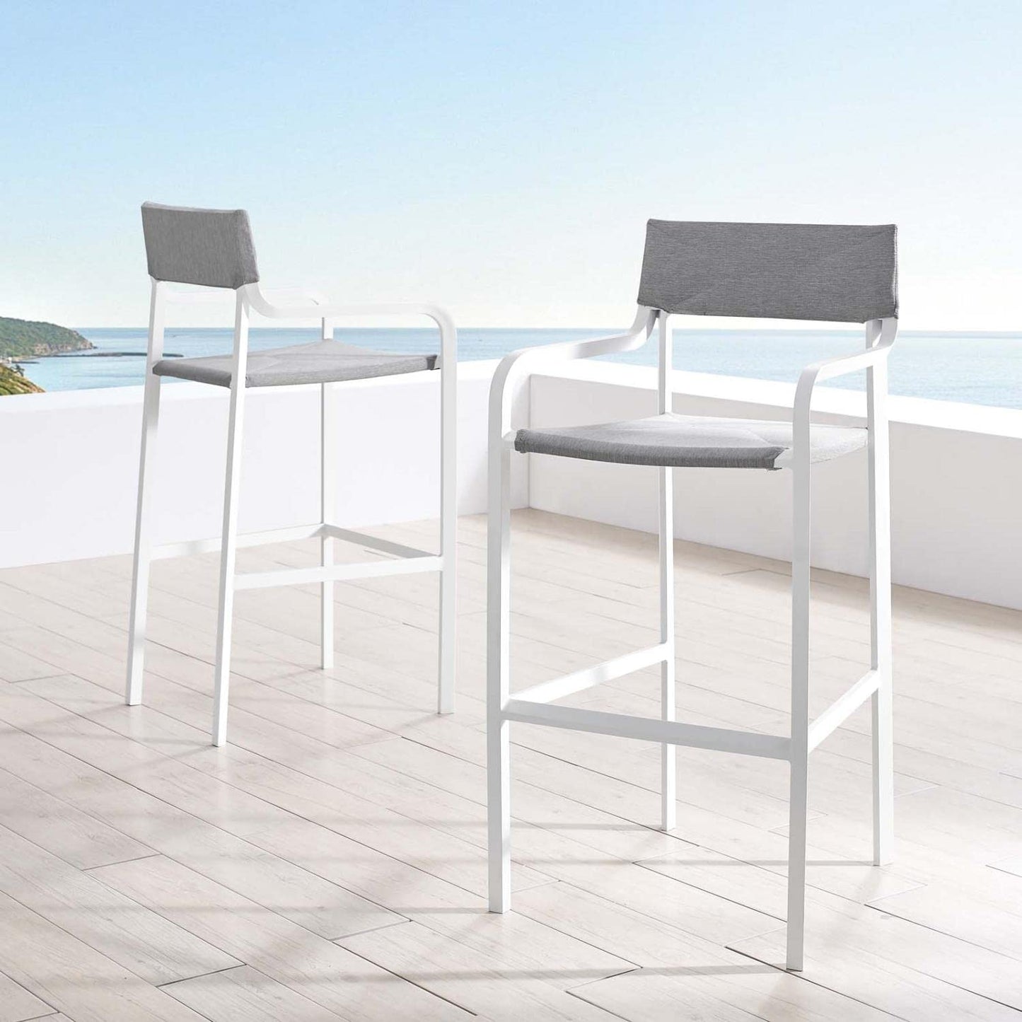 home office desk chairs | CasaFoyer Raleigh Outdoor Patio Dining Bar Stool Set of 2 | Sleek & Minimalist Design | Comfortable & Durable | Stackable & Easy to Store | All-Weather UV Resistant Fabric | 300 lbs Weight Capacity | casafoyer.myshopify.com