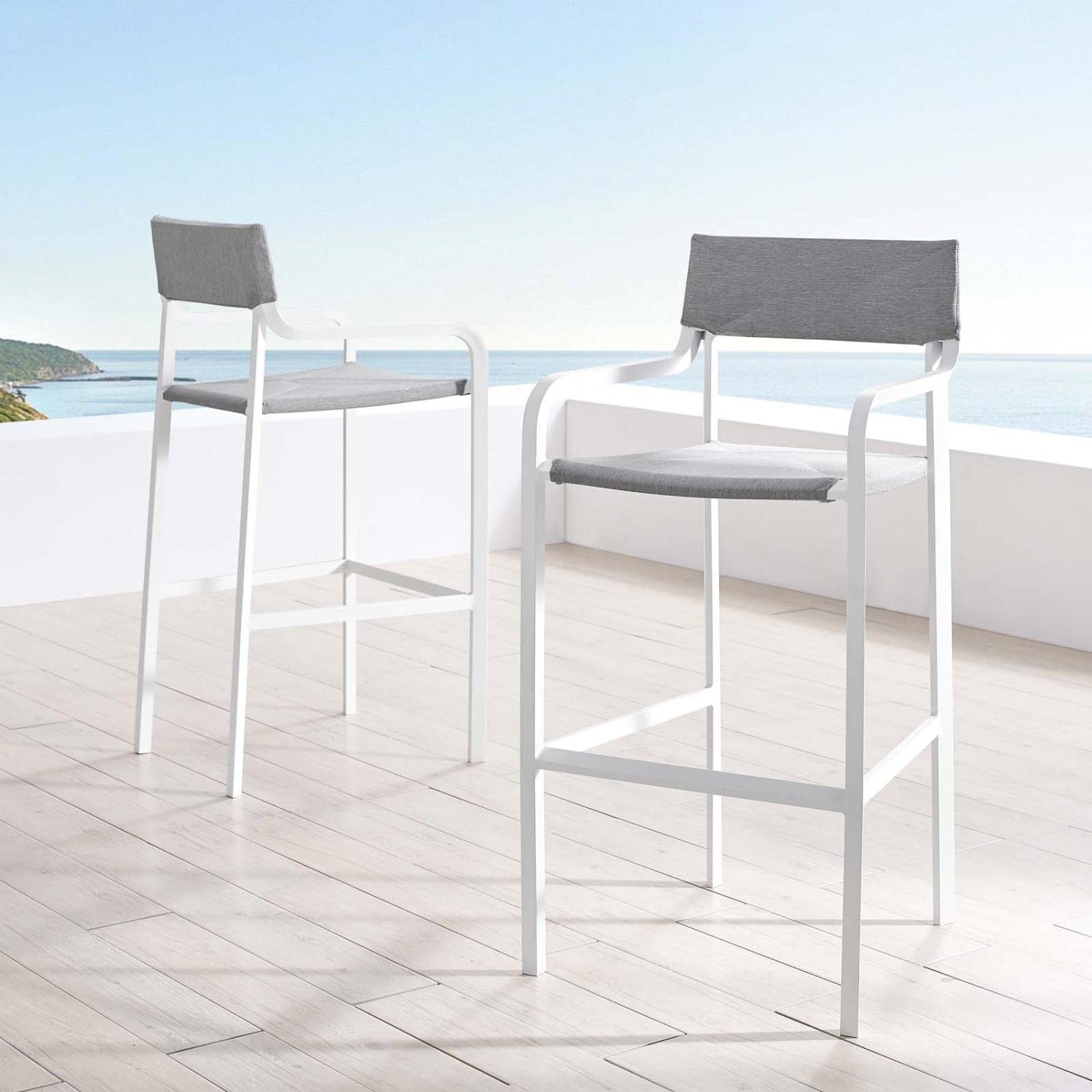 home office desk chairs | CasaFoyer Raleigh Outdoor Patio Dining Bar Stool Set of 2 | Sleek & Minimalist Design | Comfortable & Durable | Stackable & Easy to Store | All-Weather UV Resistant Fabric | 300 lbs Weight Capacity | casafoyer.myshopify.com