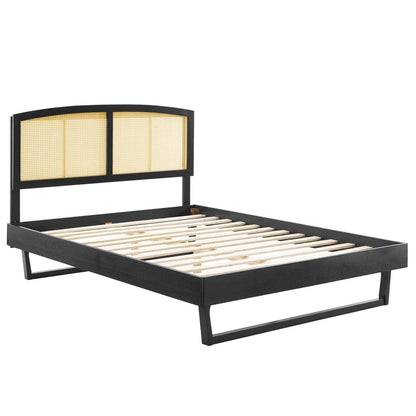 Bed | CasaFoyer Sierra Woven Cane Rattan Wood Full Platform Bed | Mid-Century Modern Design | Tropical Flair | Sturdy & Stable | No Box Spring Needed | Supports Various Mattress Types | Assembly Required | 601 lbs Weight Capacity | casafoyer.myshopify.com