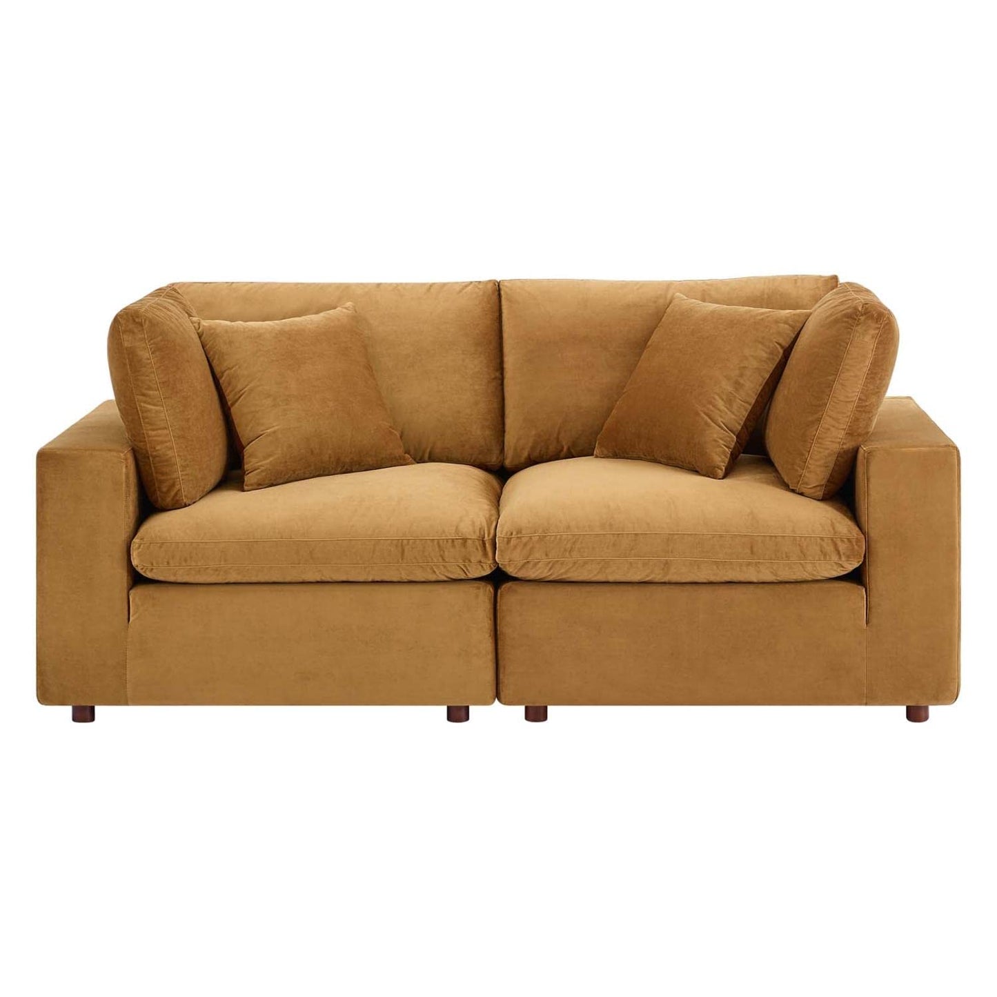 sofas | CasaFoyer Commix Cozy Performance Velvet Loveseat | Plush Comfort | Clean-lined Design | Stain-Resistant | Solid Wood Frame | Duck Down Cushions | Perfect for Living Room, Family Room, or Game Room | Includes 2 Corner Chairs | casafoyer.myshopify.com