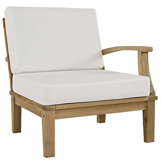 sofas | CasaFoyer Marina Teak Wood Outdoor Patio Right-Facing Sofa Chair | Luxury, Durable, All-Weather Cushions | Part of Marina Patio Furniture Set | casafoyer.myshopify.com