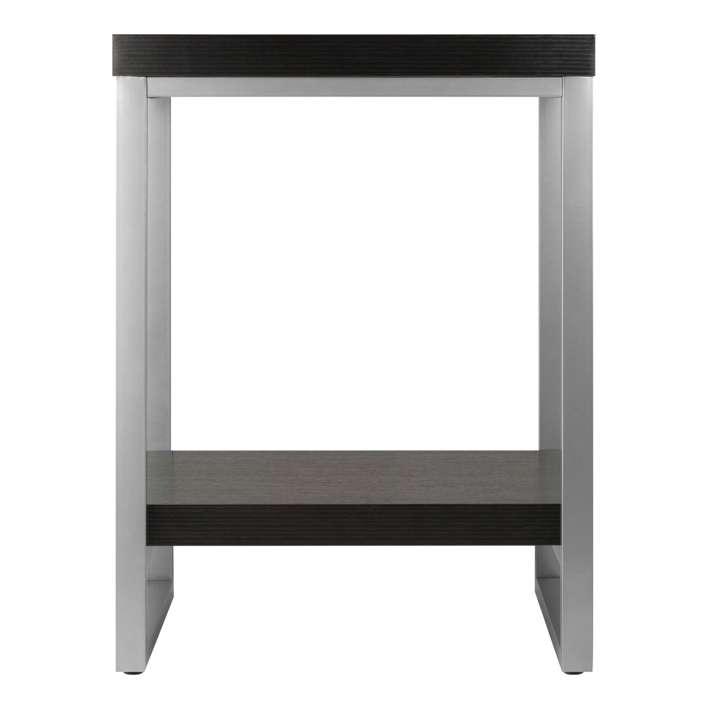 TABLE | Ergode Jared Collection | Contemporary Metal Frame End Table | 18.03W x 18.03D x 24.49H | Pewter Finish | Melamine Top | Assembly Required | casafoyer.myshopify.com