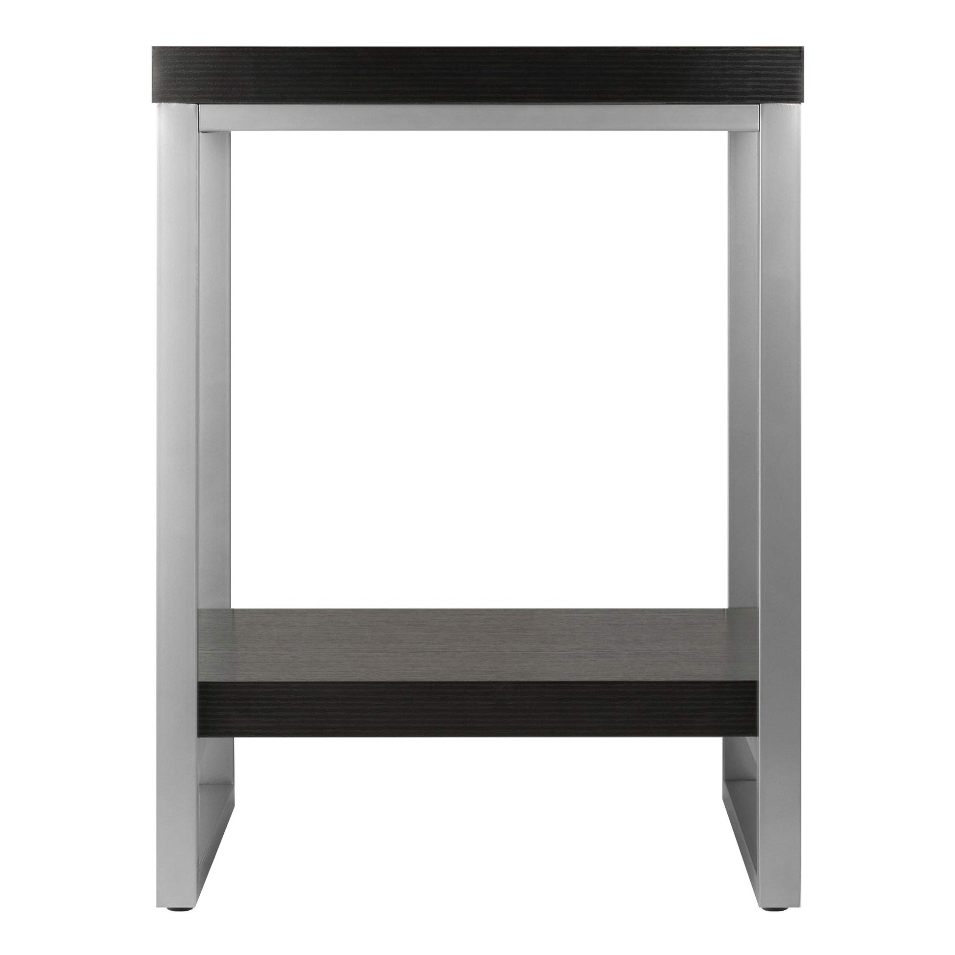 TABLE | Ergode Jared Collection | Contemporary Metal Frame End Table | 18.03W x 18.03D x 24.49H | Pewter Finish | Melamine Top | Assembly Required | casafoyer.myshopify.com