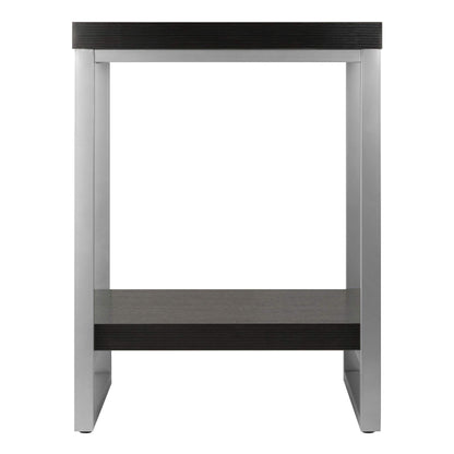 TABLE | Ergode Jared Collection | Contemporary Metal Frame End Table | 18.03W x 18.03D x 24.49H | Pewter Finish | Melamine Top | Assembly Required | casafoyer.myshopify.com