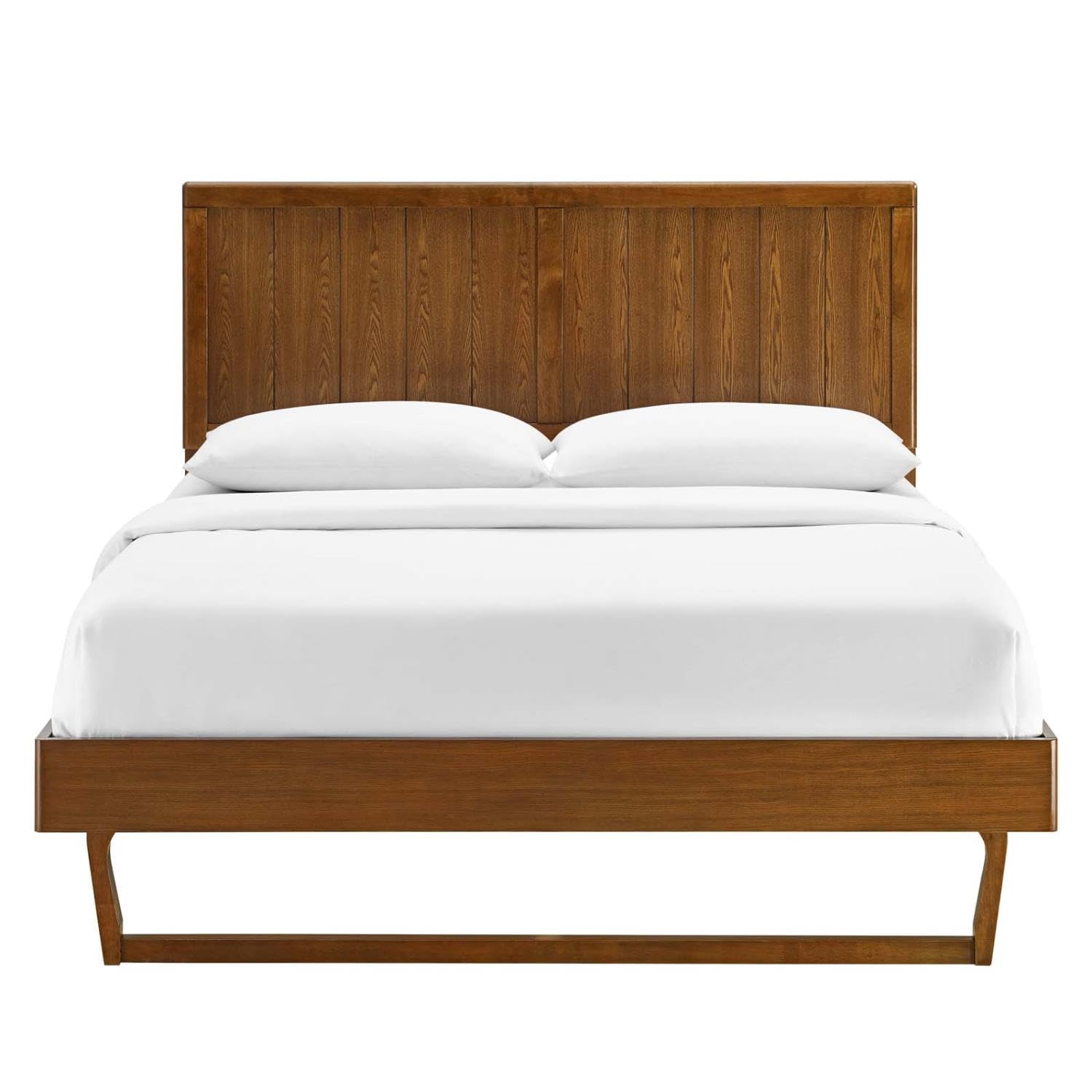 bed frames | CasaFoyer Alana Wood Queen Platform Bed | Mid-Century Design | Durable Wood Frame | No Box Spring Needed | Suitable for Various Mattress Types | casafoyer.myshopify.com