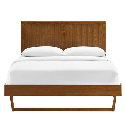 bed frames | CasaFoyer Alana Wood Queen Platform Bed | Mid-Century Design | Durable Wood Frame | No Box Spring Needed | Suitable for Various Mattress Types | casafoyer.myshopify.com