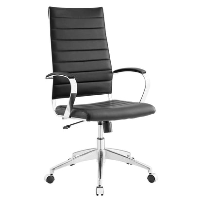 home office desk chairs | CasaFoyer Jive Ribbed High Back Executive Office Chair | Stylish & Functional | Natural Posture Support | Comfortable Padded Seat & Arms | Chrome-Plated Aluminum Base | Easy Mobility | Tension Knob & Tilt Lock | Ideal for Modern Office | casafoyer.myshopify.com