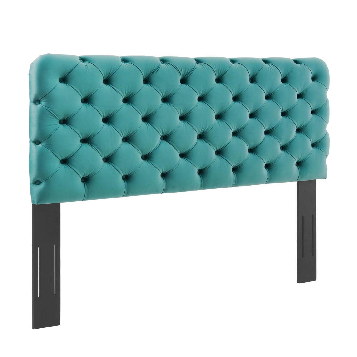 headboards | CasaFoyer Lizzy Tufted Twin Headboard | Performance Velvet | Elegant Diamond Pattern | Stain-Resistant | Durable | Easy Assembly | Teal | casafoyer.myshopify.com