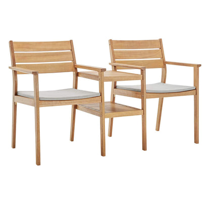 patio bistro sets | CasaFoyer Viewscape Outdoor Patio Jack and Jill Chair Set | FSC Certified Ash Wood | Rustic Cabin Design | All-Weather Cushions | 331 lb Weight Capacity | casafoyer.myshopify.com