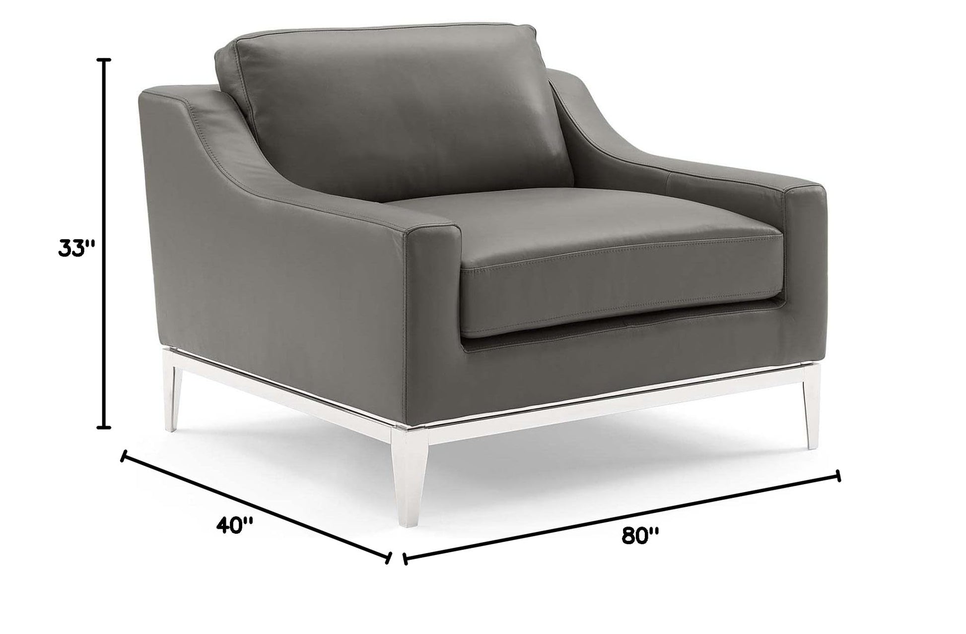 home office desk chairs | CasaFoyer Harness Leather Armchair Set of 2 | Soft Upholstery | Foam Cushion | Stainless Steel Frame | Modern & Timeless Design | Gray | casafoyer.myshopify.com