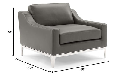 home office desk chairs | CasaFoyer Harness Leather Armchair Set of 2 | Soft Upholstery | Foam Cushion | Stainless Steel Frame | Modern & Timeless Design | Gray | casafoyer.myshopify.com