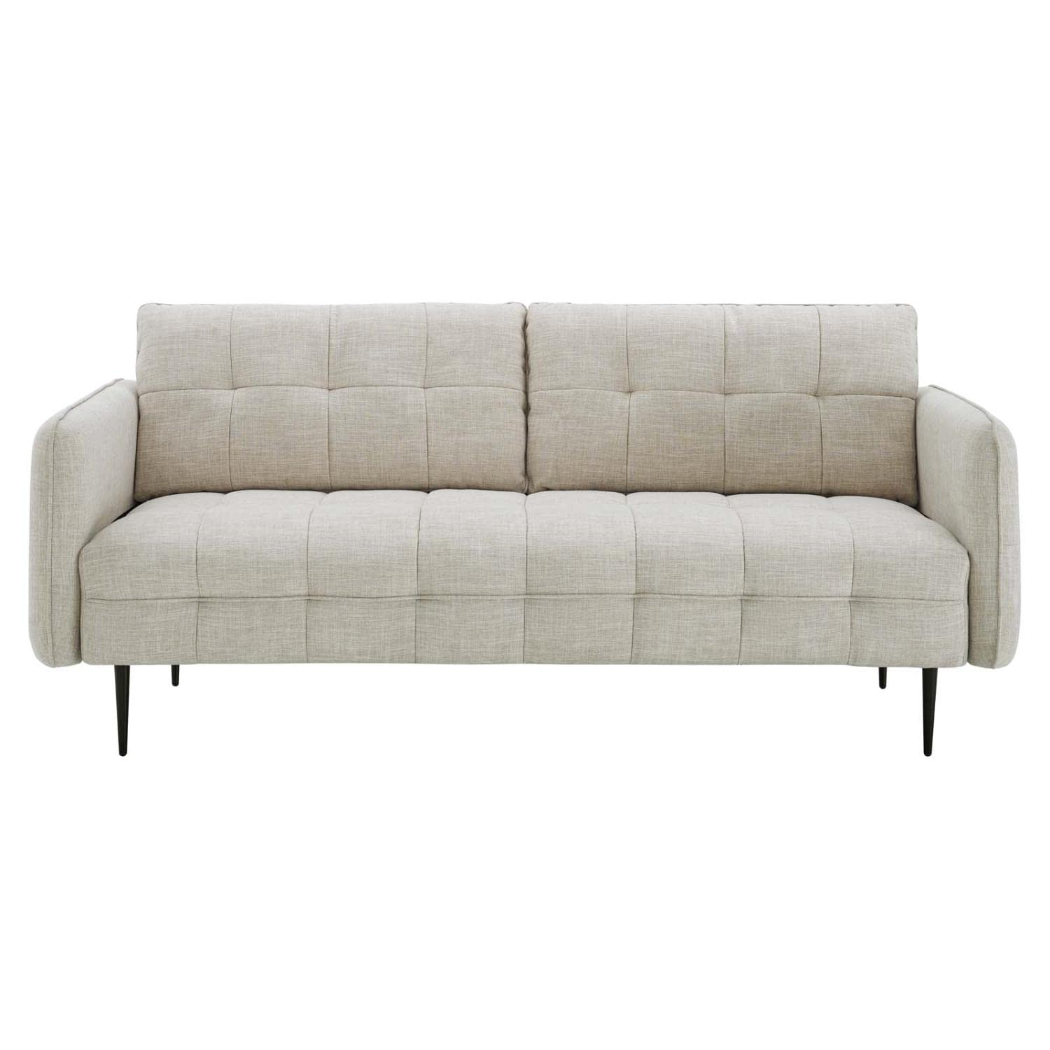 sofas | CasaFoyer Cameron Tufted Fabric Sofa | Contemporary Charm | Mid-Century Design | Soft Polyester | Optimal Comfort | Solid Wood Frame | Easy Assembly | Beige | casafoyer.myshopify.com