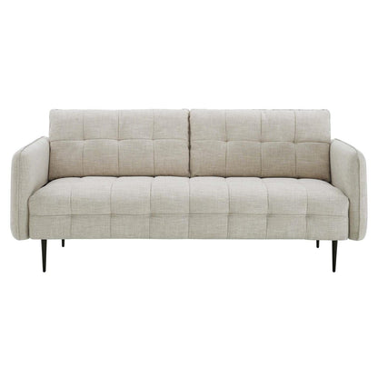 sofas | CasaFoyer Cameron Tufted Fabric Sofa | Contemporary Charm | Mid-Century Design | Soft Polyester | Optimal Comfort | Solid Wood Frame | Easy Assembly | Beige | casafoyer.myshopify.com