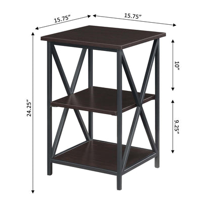 TABLE | Tucson End Table with Shelves | Sleek & Contemporary Metal Frame | 3 Levels of Open Shelving | Durable & Stylish | Ergode | casafoyer.myshopify.com