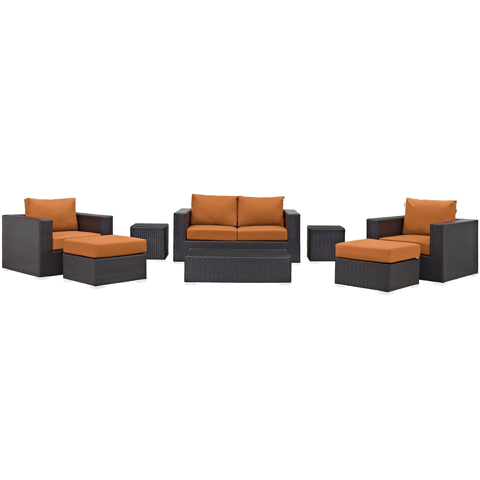 kitchen and dining room sets | CasaFoyer Convene Outdoor Sectional Set | Durable Rattan & Aluminum Frame | Weather-Resistant Cushions | Patio Sofa, Loveseat, Armchairs, Ottomans, Coffee Table | casafoyer.myshopify.com