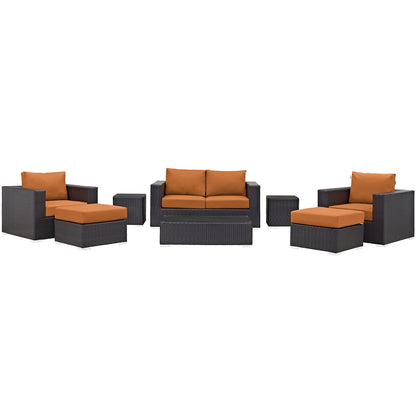 kitchen and dining room sets | CasaFoyer Convene Outdoor Sectional Set | Durable Rattan & Aluminum Frame | Weather-Resistant Cushions | Patio Sofa, Loveseat, Armchairs, Ottomans, Coffee Table | casafoyer.myshopify.com