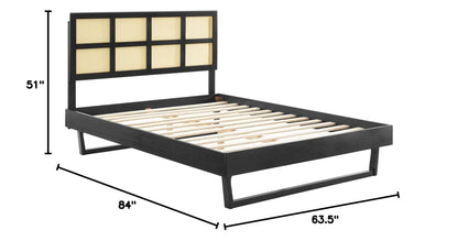 adjustable bed bases | CasaFoyer Sidney Woven Cane Rattan Wood Queen Platform Bed | Retro Charm | Natural Beauty | Mid-Century Design | No Box Spring Needed | Durable Construction | Easy Assembly | 601 lbs Weight Capacity | casafoyer.myshopify.com