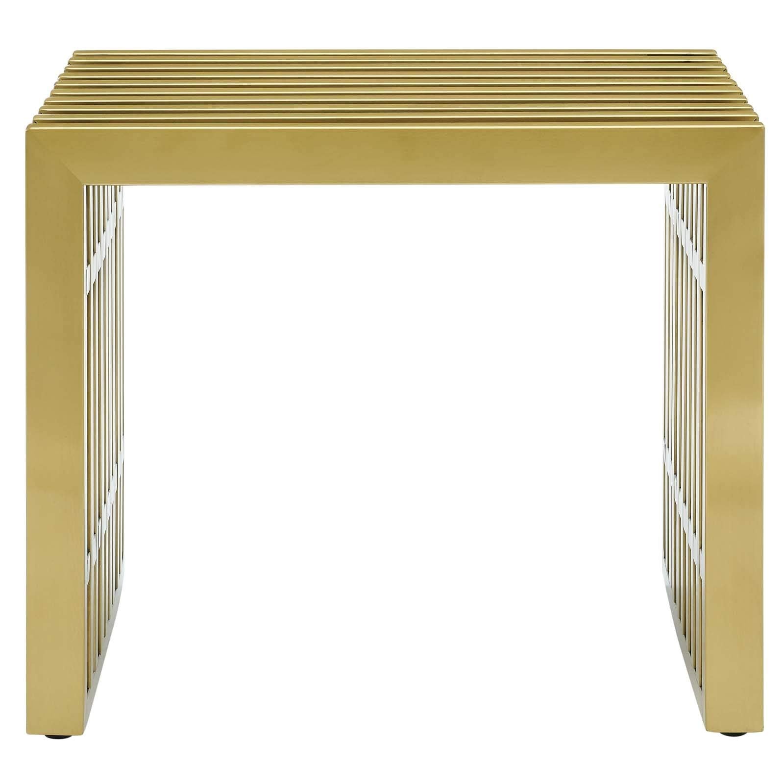 coffee tables | Ergode Gridiron Tubular Stainless Steel Bench | Sleek Gold-Colored Design | Transcending Boundaries | Perfect for Reception, Living, and Lounge Areas | Fully Assembled | casafoyer.myshopify.com