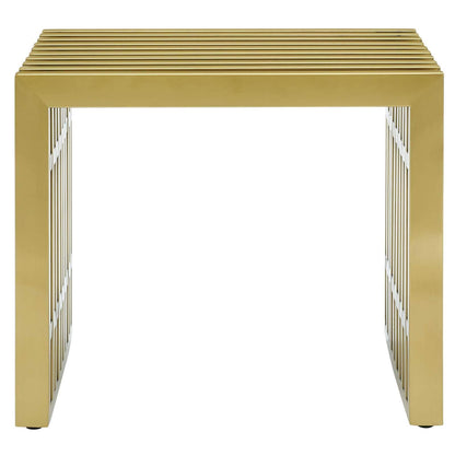coffee tables | Ergode Gridiron Tubular Stainless Steel Bench | Sleek Gold-Colored Design | Transcending Boundaries | Perfect for Reception, Living, and Lounge Areas | Fully Assembled | casafoyer.myshopify.com